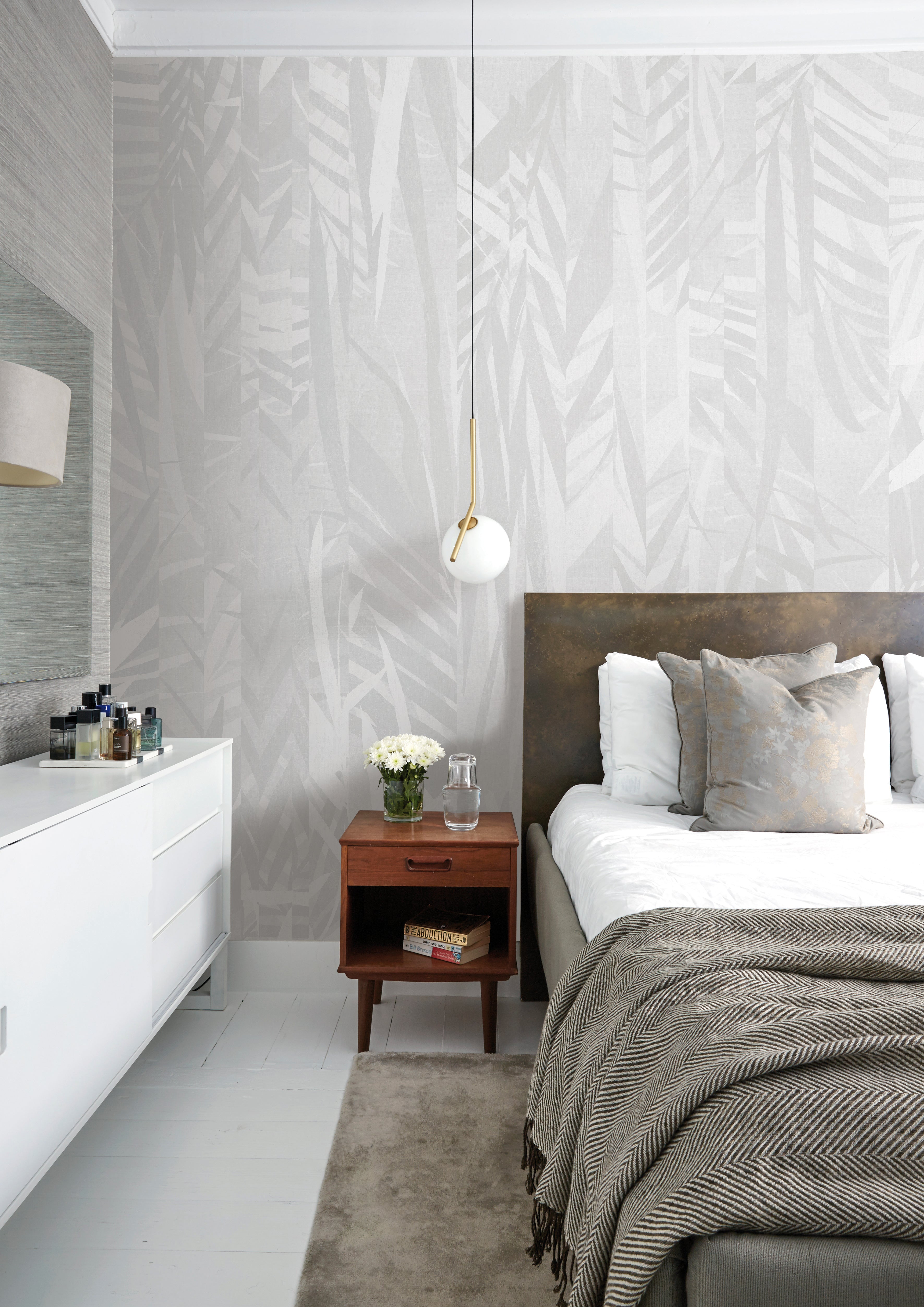 Fernvale, Grey Pattern Wallpaper