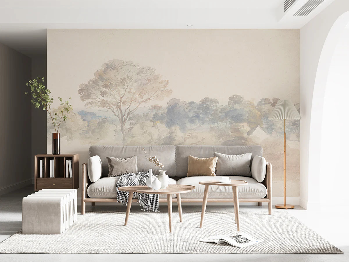 An Old World Arboretum, Watercolour Mural Wallpaper