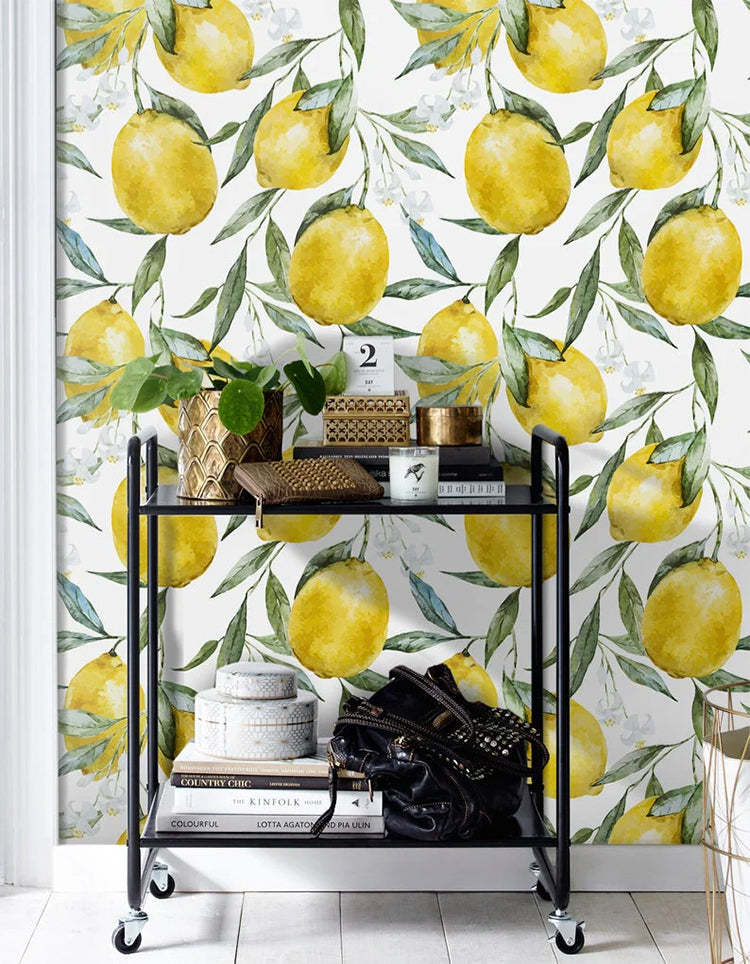 Vintage Lemons, Wallpaper in kitchen
