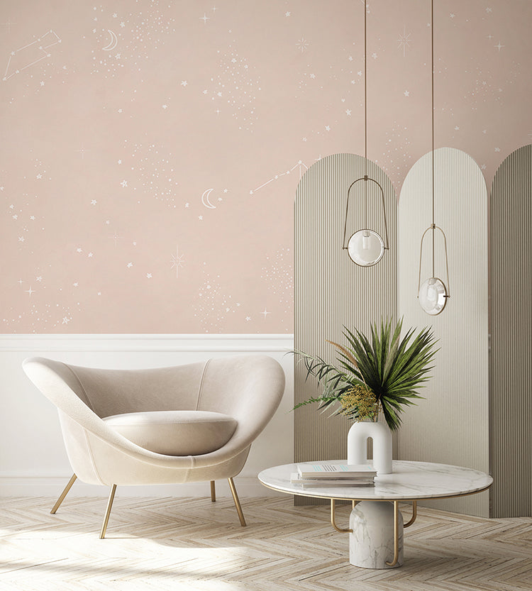 Chalky Stars, Wallpaper in kids galaxy theme bedroom
