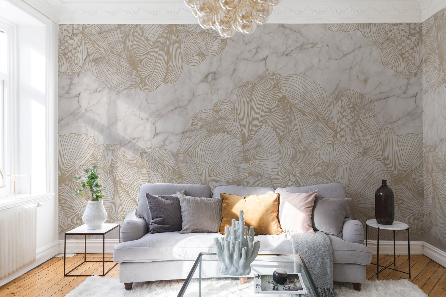marble wallpaper in living room singapore