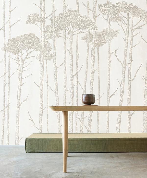 Ara’s Trees Beige Wallpaper